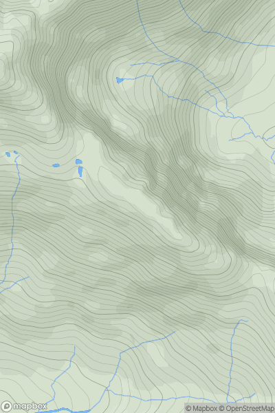 Thumbnail image for Ladhar Bheinn South Top showing contour plot for surrounding peak