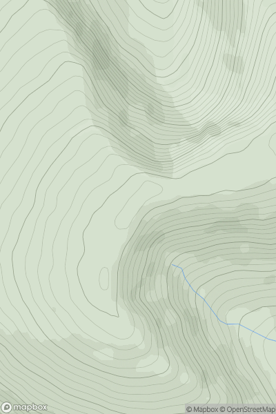 Thumbnail image for Beinn Bhan West Top showing contour plot for surrounding peak