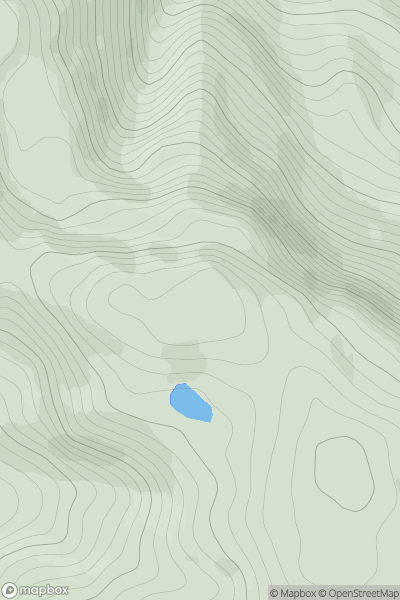 Thumbnail image for Druim Comhnard North Top showing contour plot for surrounding peak