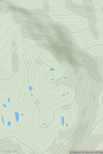 Thumbnail image for Sgurr an Eilein Ghiubhais South Top showing contour plot for surrounding peak