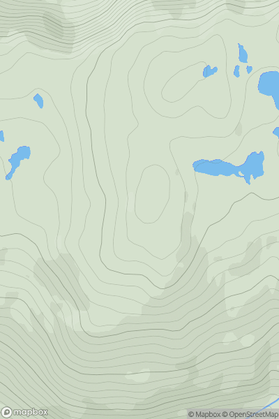 Thumbnail image for Cruach Raineachan South Top showing contour plot for surrounding peak
