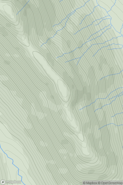 Thumbnail image for Am Bathach South Top showing contour plot for surrounding peak