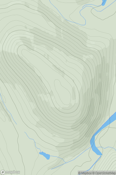 Thumbnail image for Cnoc Thulagain showing contour plot for surrounding peak