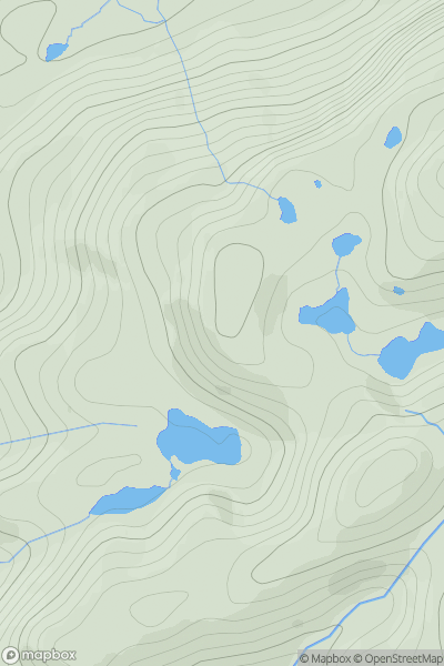 Thumbnail image for Creag Dhubh Mhor West Top showing contour plot for surrounding peak
