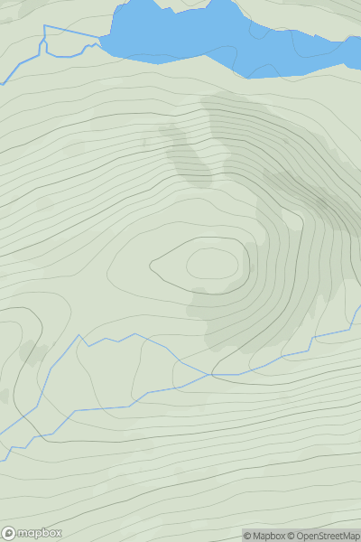 Thumbnail image for Carn nam Fiacail showing contour plot for surrounding peak