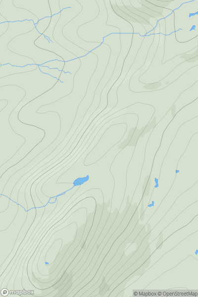 Thumbnail image for Cnoc Uadhall North Top showing contour plot for surrounding peak