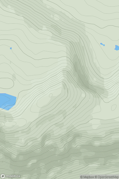 Thumbnail image for Beinn Dearg Far East Top showing contour plot for surrounding peak