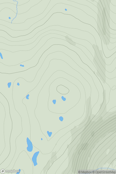 Thumbnail image for A' Choineach Beag showing contour plot for surrounding peak