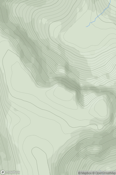 Thumbnail image for Sron Coire an Fhamhair West Top showing contour plot for surrounding peak