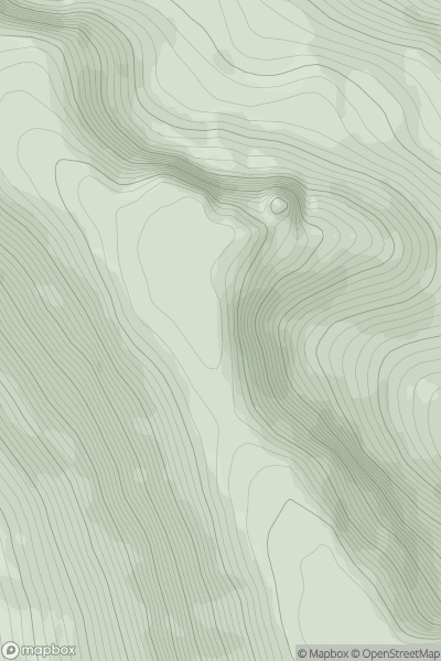 Thumbnail image for Beinn Bhan North Top showing contour plot for surrounding peak