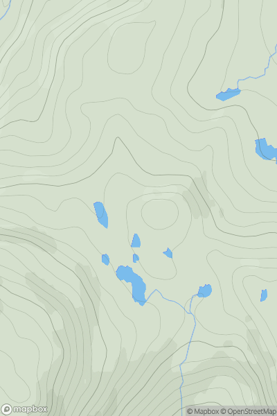 Thumbnail image for Meall a' Bhealaich Bhain showing contour plot for surrounding peak