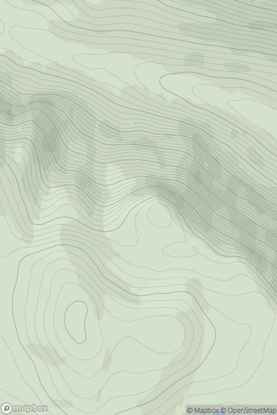 Thumbnail image for Sgurr Dubh North Top showing contour plot for surrounding peak