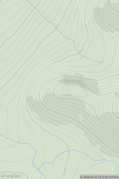 Thumbnail image for Meall Garbh West Top showing contour plot for surrounding peak