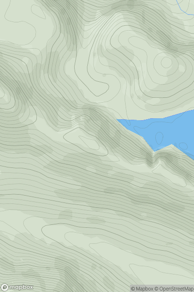Thumbnail image for Beinn Tharsuinn Chaol East Top showing contour plot for surrounding peak