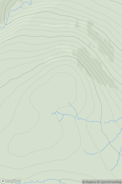 Thumbnail image for Beinn nan Oighrean showing contour plot for surrounding peak