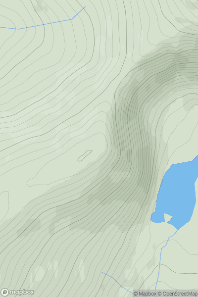 Thumbnail image for Creachan Thormaid showing contour plot for surrounding peak