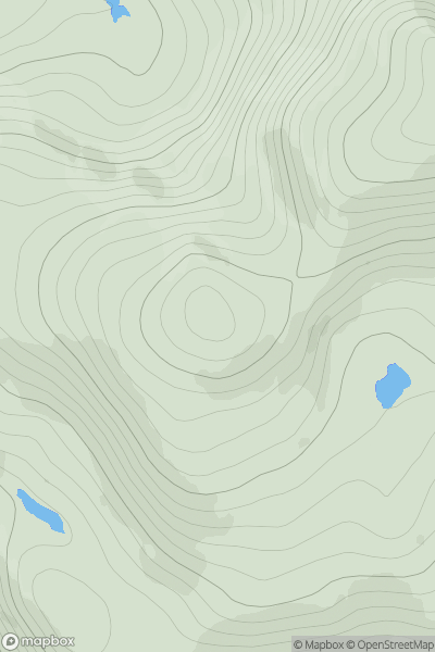 Thumbnail image for Beinn Leoid West Top showing contour plot for surrounding peak