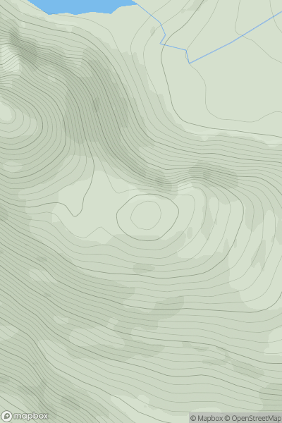 Thumbnail image for Spidean Coinich East Top showing contour plot for surrounding peak