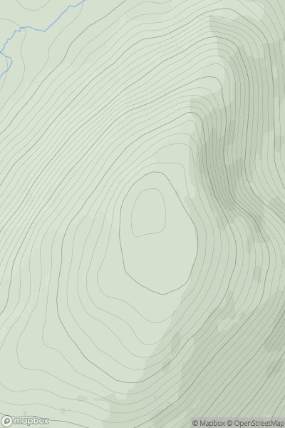 Thumbnail image for Beinn a' Mhonicag showing contour plot for surrounding peak