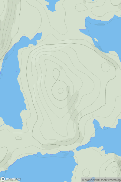 Thumbnail image for Cnoc Loch Call an Uidhean showing contour plot for surrounding peak