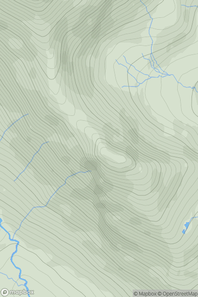 Thumbnail image for Beinn nan Stac showing contour plot for surrounding peak