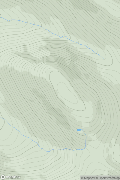 Thumbnail image for Beinn nan Gabhar showing contour plot for surrounding peak