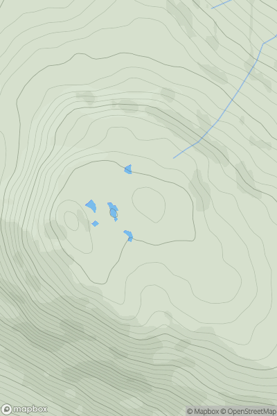 Thumbnail image for Beinn Chreagach Mhor East Top showing contour plot for surrounding peak