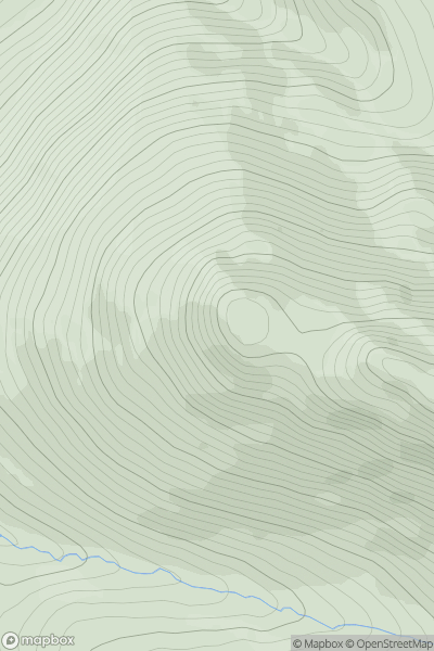 Thumbnail image for Beinn a' Ghraig West Top showing contour plot for surrounding peak