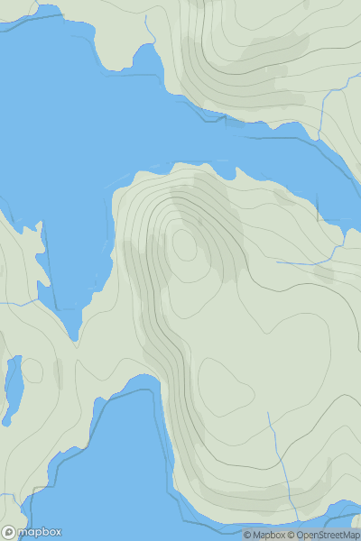 Thumbnail image for Shona Beag (Eilean Shona) showing contour plot for surrounding peak