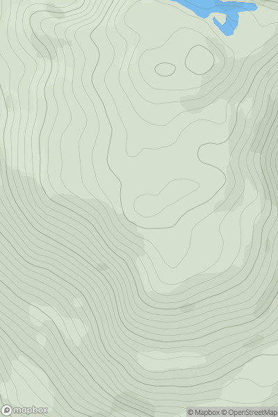 Thumbnail image for Beinn an Albannaich South Top showing contour plot for surrounding peak