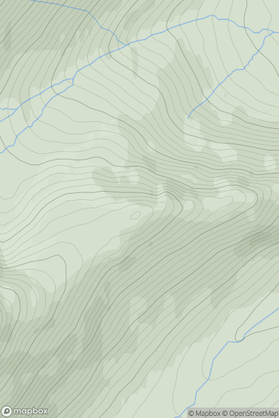 Thumbnail image for Meall na Cuartaige showing contour plot for surrounding peak