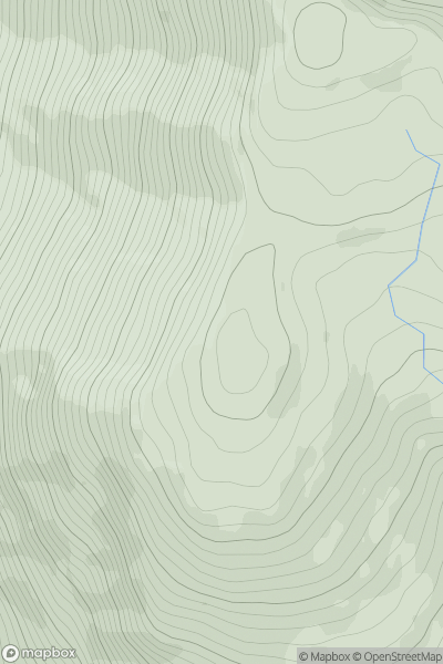 Thumbnail image for Beinn Ruadh South Top showing contour plot for surrounding peak
