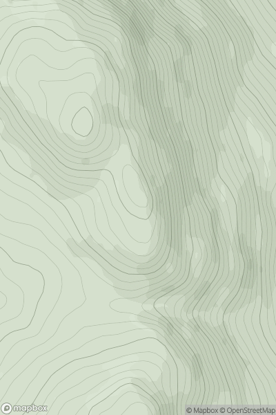 Thumbnail image for Cruach Bhuidhe South Top showing contour plot for surrounding peak