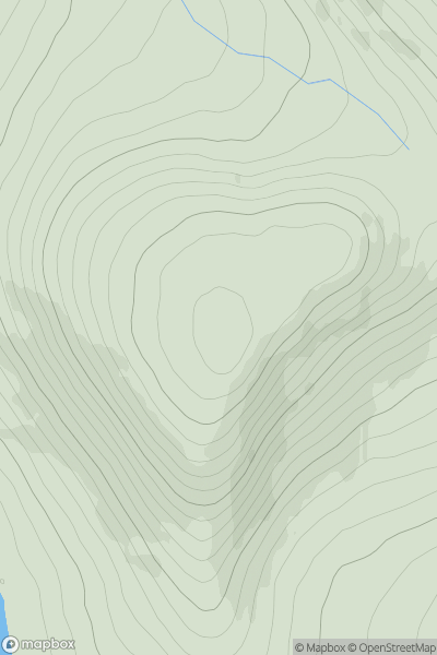 Thumbnail image for Beinn Tarsuinn SW Top showing contour plot for surrounding peak