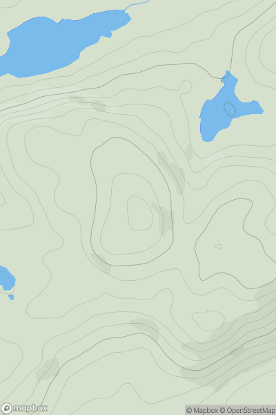 Thumbnail image for Beinn nan Gudairean showing contour plot for surrounding peak