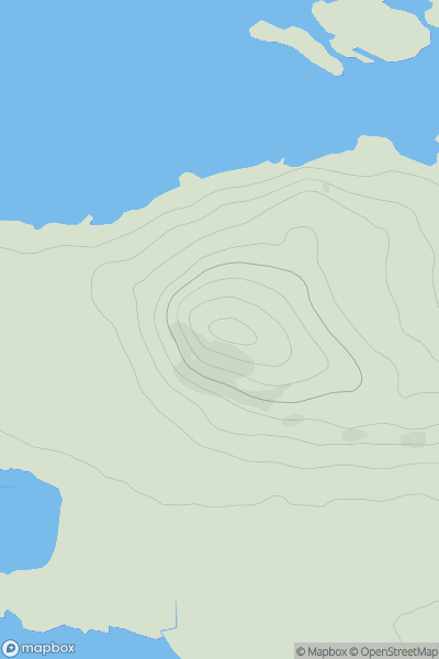 Thumbnail image for Beinn Oronsay showing contour plot for surrounding peak
