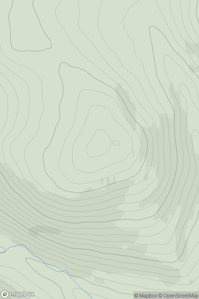 Thumbnail image for Green Hill South Top showing contour plot for surrounding peak