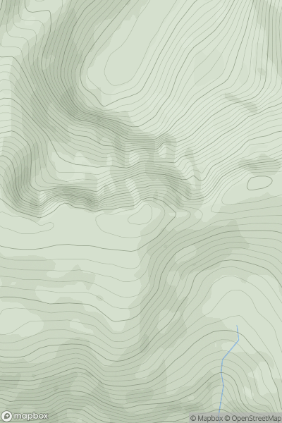 Thumbnail image for Druim Shionnach West Top showing contour plot for surrounding peak