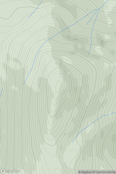 Thumbnail image for Sgurr Thionail showing contour plot for surrounding peak