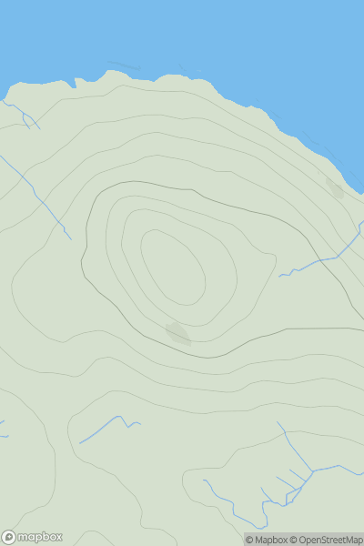 Thumbnail image for Beinn Shleibhe showing contour plot for surrounding peak