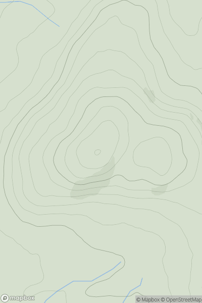 Thumbnail image for Mynydd Cefnamwlch showing contour plot for surrounding peak