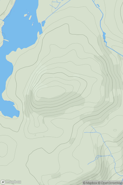 Thumbnail image for Moel Ystradau showing contour plot for surrounding peak