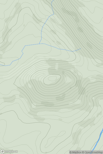 Thumbnail image for Castell Dinas Bran showing contour plot for surrounding peak