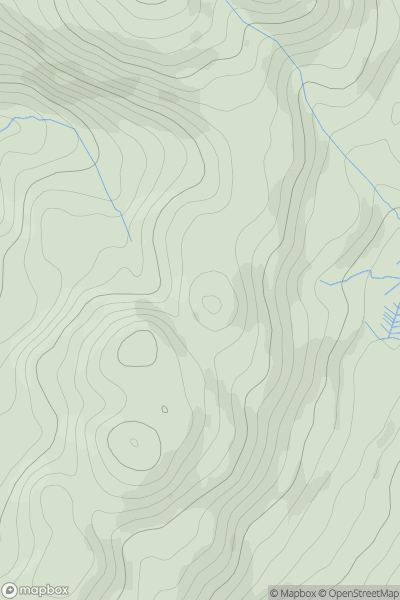 Thumbnail image for Moel Morwynion NE Top showing contour plot for surrounding peak