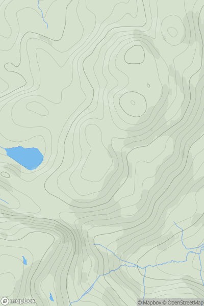 Thumbnail image for Moel Morwynion SW Top showing contour plot for surrounding peak