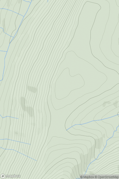 Thumbnail image for Llechwedd Llyfn showing contour plot for surrounding peak