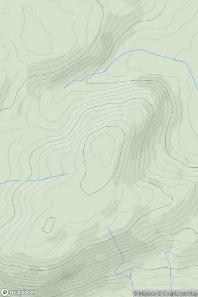 Thumbnail image for Cefn Dreiniog showing contour plot for surrounding peak