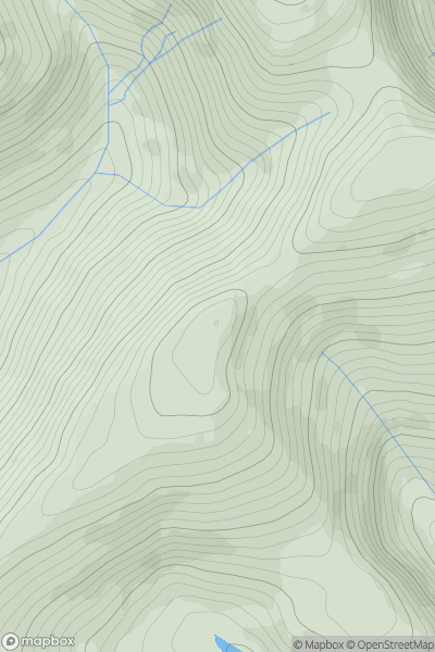 Thumbnail image for Mynydd Dolgoed West Top showing contour plot for surrounding peak