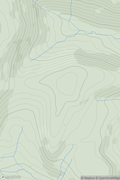 Thumbnail image for Cwm y Derw showing contour plot for surrounding peak