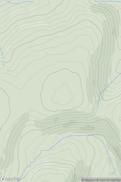 Thumbnail image for Yr Allt West Top showing contour plot for surrounding peak